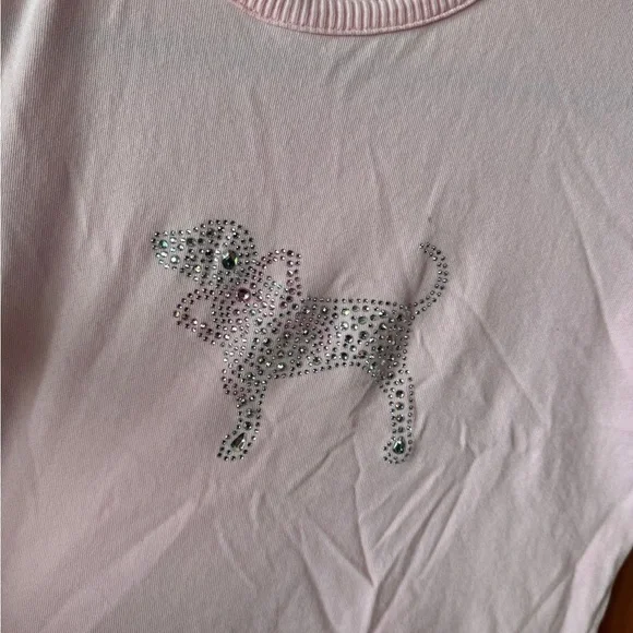 LoveShackFancy Pink Tee with Dinosaur Graphic - Picture 2 of 4